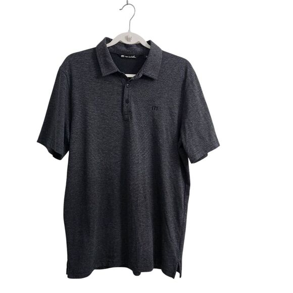 Travis Mathew Polo Shirt Mens Large Dark Gray Short Sleeve Golf Casual‎ Top - Picture 1 of 7